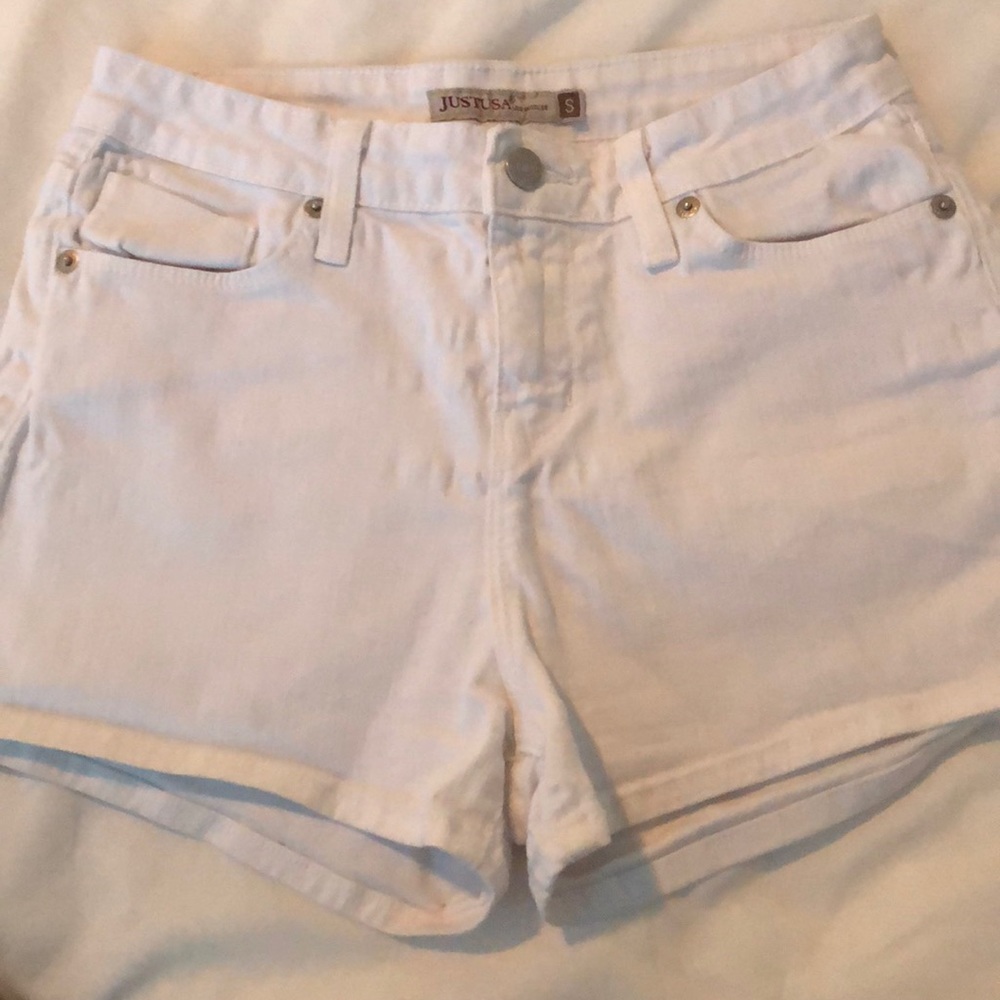 High waisted white shorts